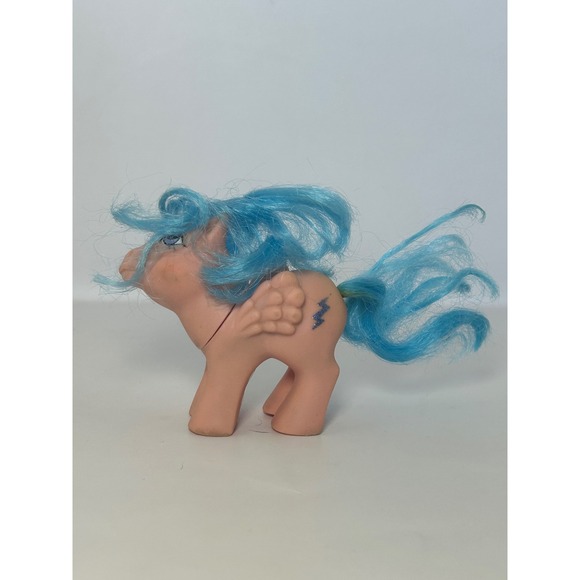 Vintage 1983 My Little Pony G1 Firefly Pegasus Blue Hair Pink Body Hasbro Toy - Picture 2 of 11